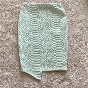Off white textured pencil skirt